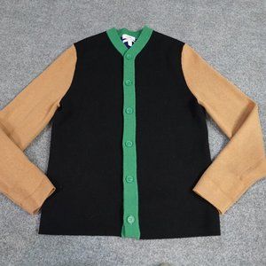 COS Black and Tan Sweater with Green Accents